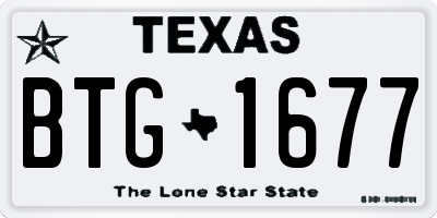 TX license plate BTG1677