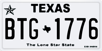 TX license plate BTG1776