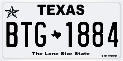 TX license plate BTG1884