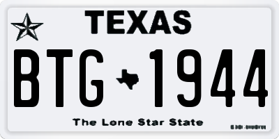 TX license plate BTG1944