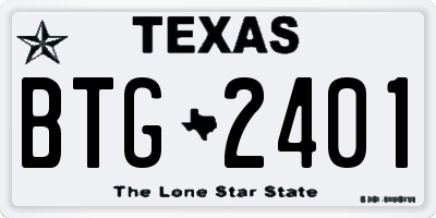 TX license plate BTG2401