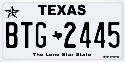 TX license plate BTG2445