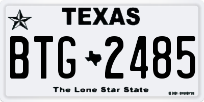 TX license plate BTG2485