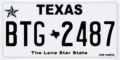TX license plate BTG2487