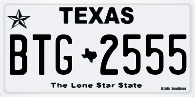 TX license plate BTG2555