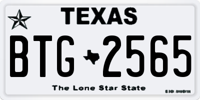 TX license plate BTG2565