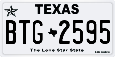 TX license plate BTG2595
