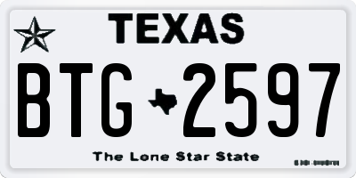 TX license plate BTG2597