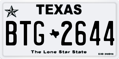 TX license plate BTG2644