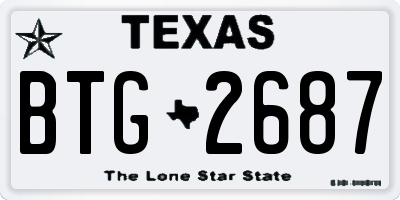 TX license plate BTG2687