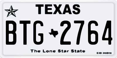 TX license plate BTG2764