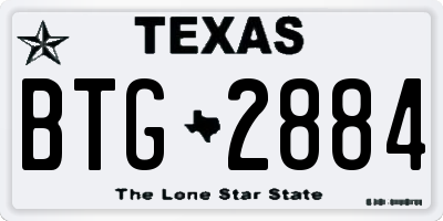 TX license plate BTG2884