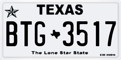 TX license plate BTG3517