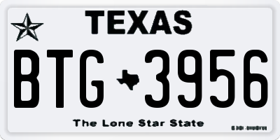 TX license plate BTG3956
