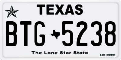 TX license plate BTG5238