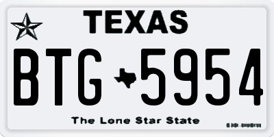 TX license plate BTG5954