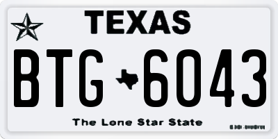 TX license plate BTG6043