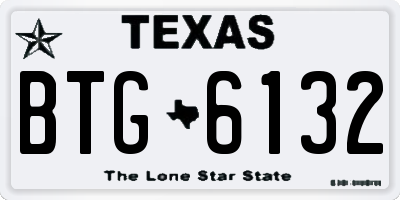 TX license plate BTG6132