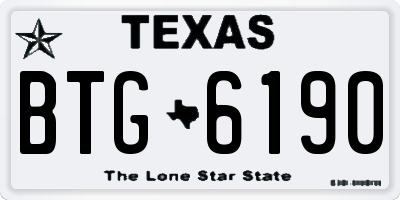 TX license plate BTG6190