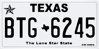 TX license plate BTG6245