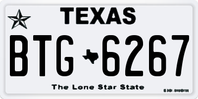 TX license plate BTG6267