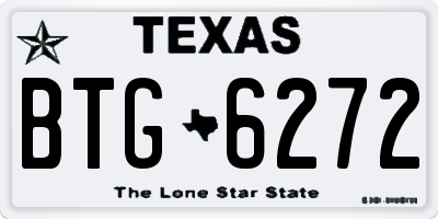 TX license plate BTG6272