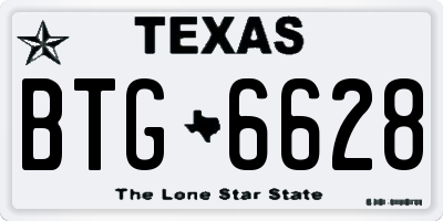 TX license plate BTG6628