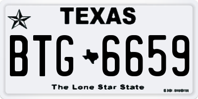TX license plate BTG6659