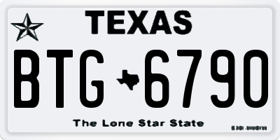 TX license plate BTG6790