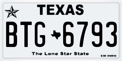 TX license plate BTG6793