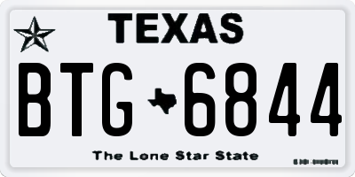 TX license plate BTG6844