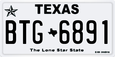 TX license plate BTG6891