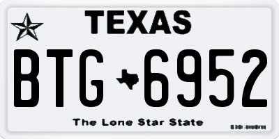 TX license plate BTG6952