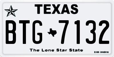 TX license plate BTG7132