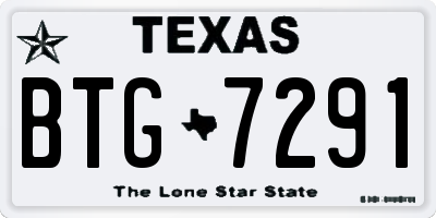 TX license plate BTG7291