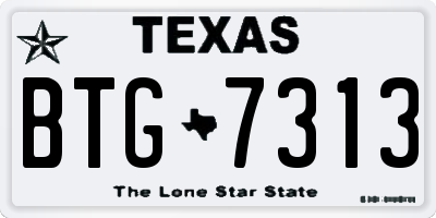 TX license plate BTG7313