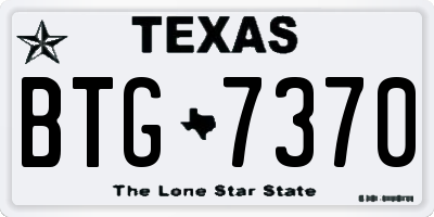 TX license plate BTG7370