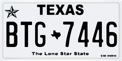 TX license plate BTG7446