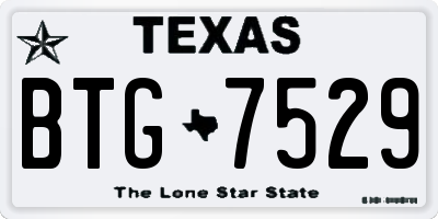 TX license plate BTG7529