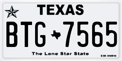 TX license plate BTG7565