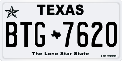 TX license plate BTG7620
