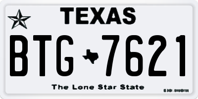 TX license plate BTG7621