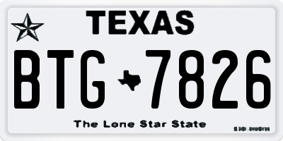 TX license plate BTG7826