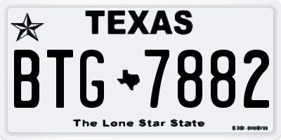 TX license plate BTG7882