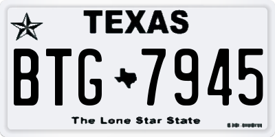 TX license plate BTG7945