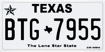 TX license plate BTG7955
