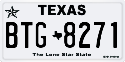 TX license plate BTG8271