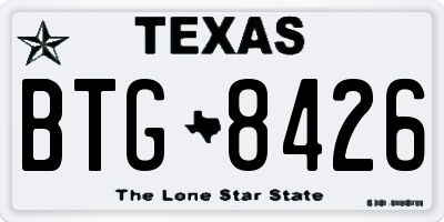 TX license plate BTG8426