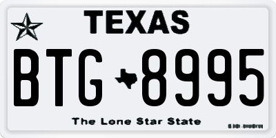 TX license plate BTG8995