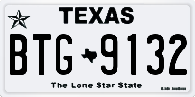 TX license plate BTG9132